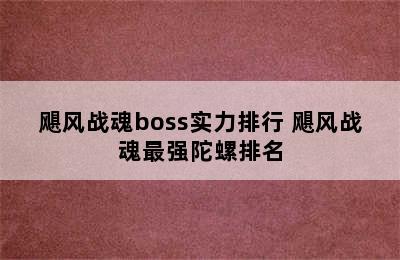 飓风战魂boss实力排行 飓风战魂最强陀螺排名